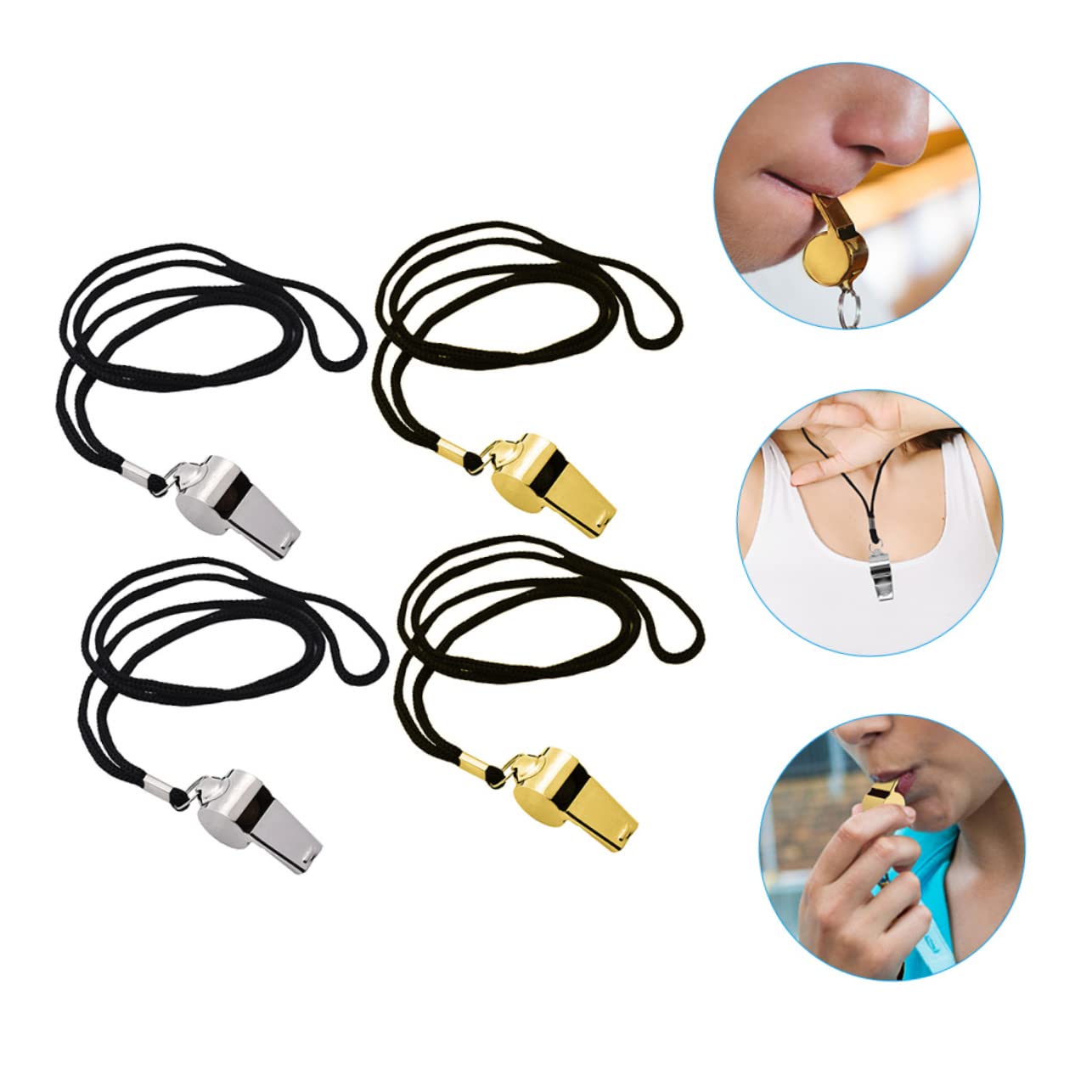 SUPVOX Fischio Dell'arbitro Forniture di Emergenza Allarme Abbaiare Torcia da Campeggio Kit Rampicante Camping Fischietto D'emergenza Fischietto A Cordino Acciaio Inossidabile