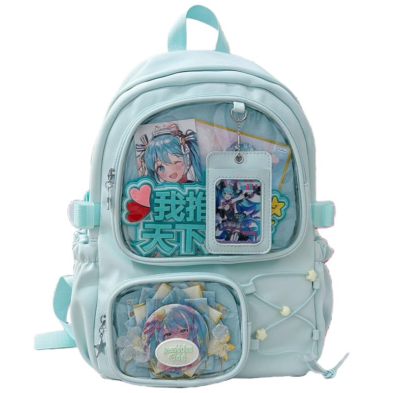 Linda mochila Itabag – Kawaii Coquette Bookbag Ita Bolsa de ombro Y2k Harajuku Mochila Cutecore Daypack, Azul, Medium, Y2k Kawaii Itabag Jk Mochila Lolita Bag