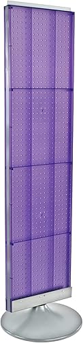 Miniatura 8 de Azar Displays 700440-WHT, EXPOSITOR DE PISO DE PEGBOARD DE DOS CARAS BASE DE ESTUDIO REVOLVANTE REDONDO TAMAÑO DEL PANEL 16" W X 60" H, Blanco