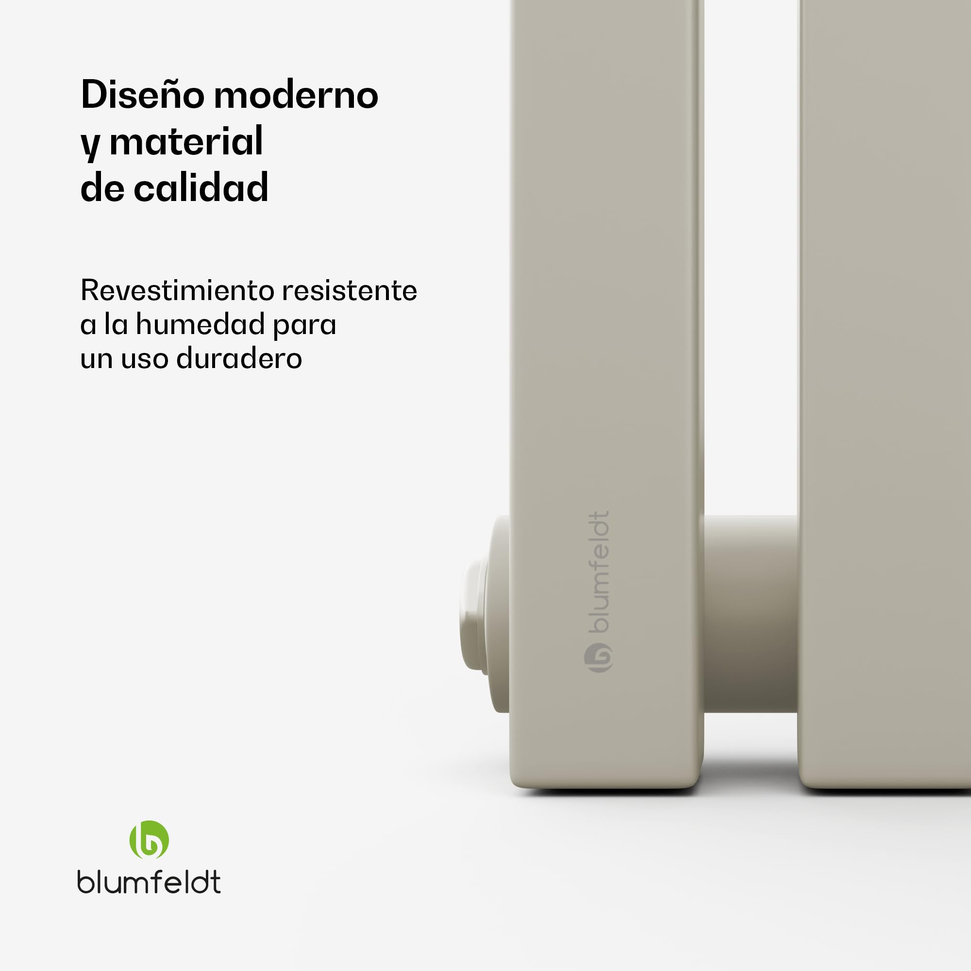 blumfeldt Radiador - 637W Radiador de Pared con Conexión Central, Diseño Moderno de Acero, Calefactor para Baños, Salones y Oficinas, 25 x 120 cm, Color Arena