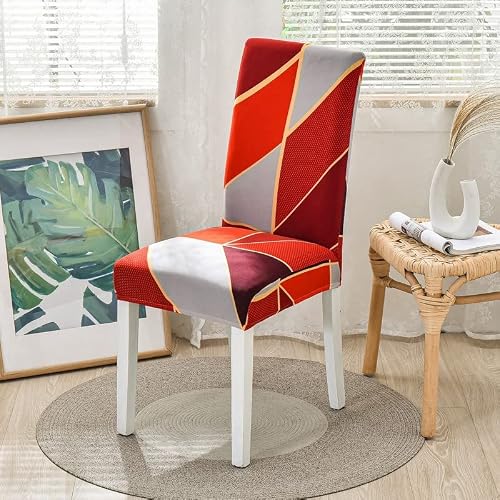 Hysunland 6 Pack Stretchable Dining Chair Covers, Spandex Removable Banquet Chair Seat Protector Slipcovers For Home Party #TOP1