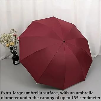Large size super large umbrella for men and women, three-person double-use umbrella for sun and rain, strengthening, fol