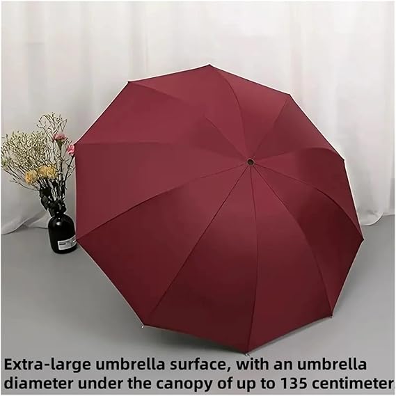 Large size super large umbrella for men and women, three-person double-use umbrella for sun and rain, strengthening, fol