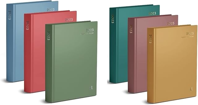 Primes DIY 2023 A4 Week to View Appointment Diary Office Diary Organiser Planner Hardback Case bound Diaries (Cornflower Blue)