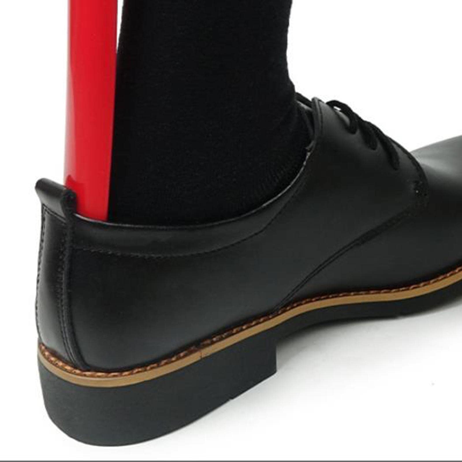 Oshhni Chaussepied à Manche, 58,5 Cm, Chaussepied Portable, Aide à L'enfilage, Lèvechaussures pour Femmes âgées, Rouge