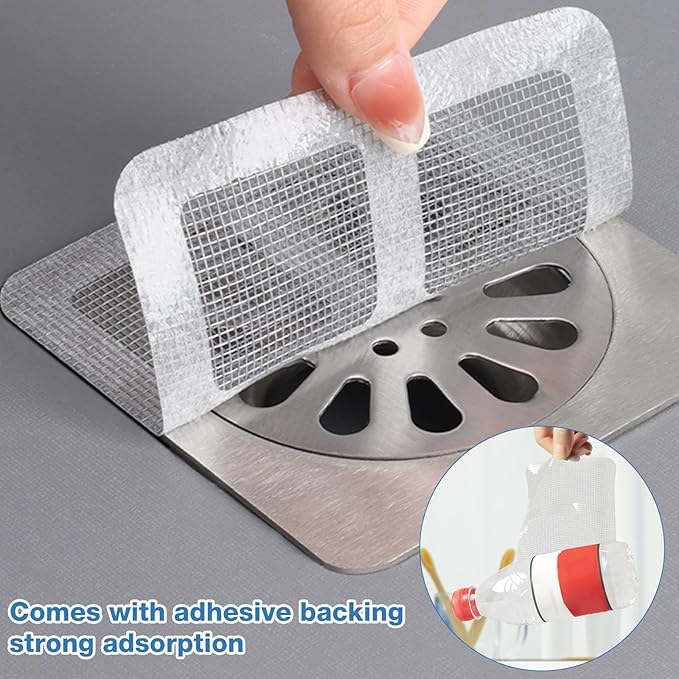 Image of (Pack of 5) Premium Stainless Steel Sink Strainer with Hair Catcher & Drain Strainer | Kitchen Sink Drain Filter, Bathroom Drain Cover Mesh, Anti Rat Drain Cover | Waterproof Drain Stickers