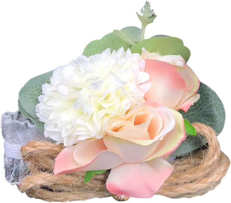 Abbie Home Wedding Bouquet - 9.5 inches Real Touch Roses Peony Lily Bridal Holding Flowers for Garden Wedding