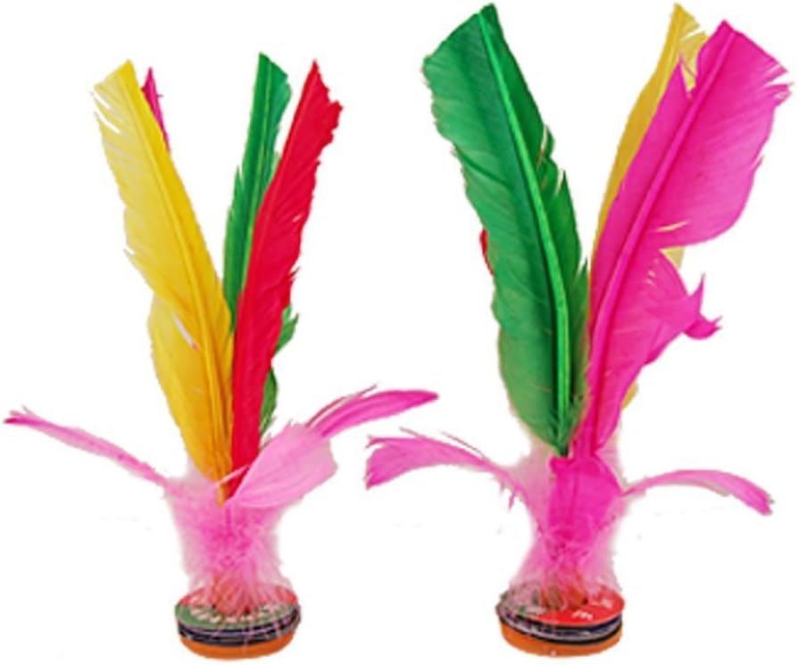Como 4-Tone Feather Kicking Shuttlecock Chinese Jianzi 2 Pcs