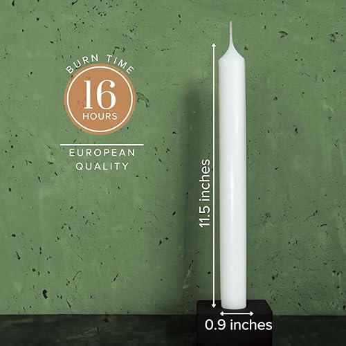 Miniatura 2 de Simply Soson Velas blancas para el hogar de 11.5 pulgadas, juego de 50 velas a granel, 6 horas de combustión limpia, velas de cena de Shabat, sin