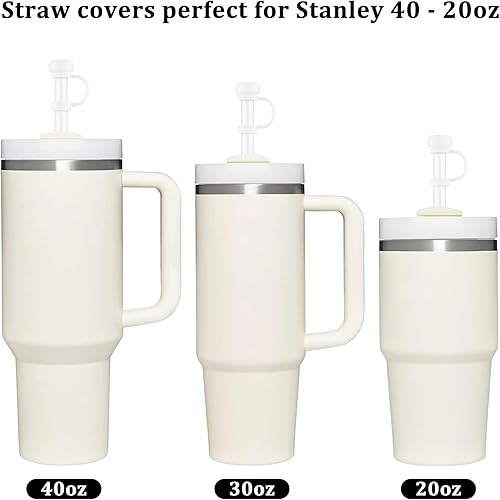 Miniatura 4 de 4 fundas de popote para Stanley Cup de 40 a 20 onzas, tapas de silicona de 0.4 pulgadas, accesorios de tazas Stanley, a prueba de polvo y fugas (4