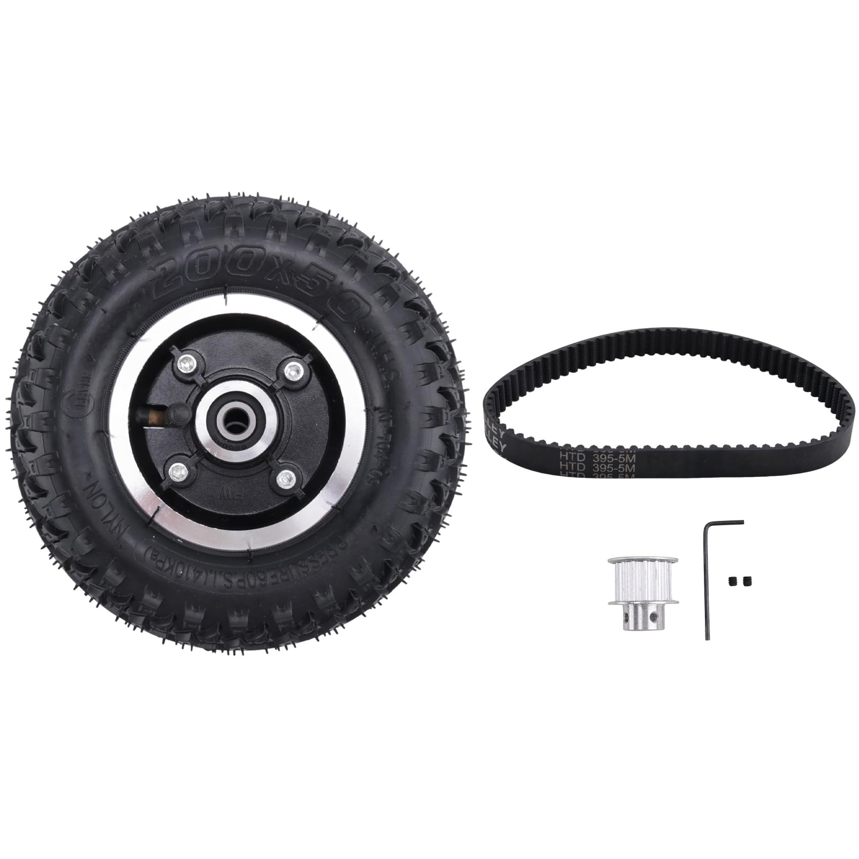 Kit de roues de skateboard électrique 200 x 50 mm pour longboard tout-terrain