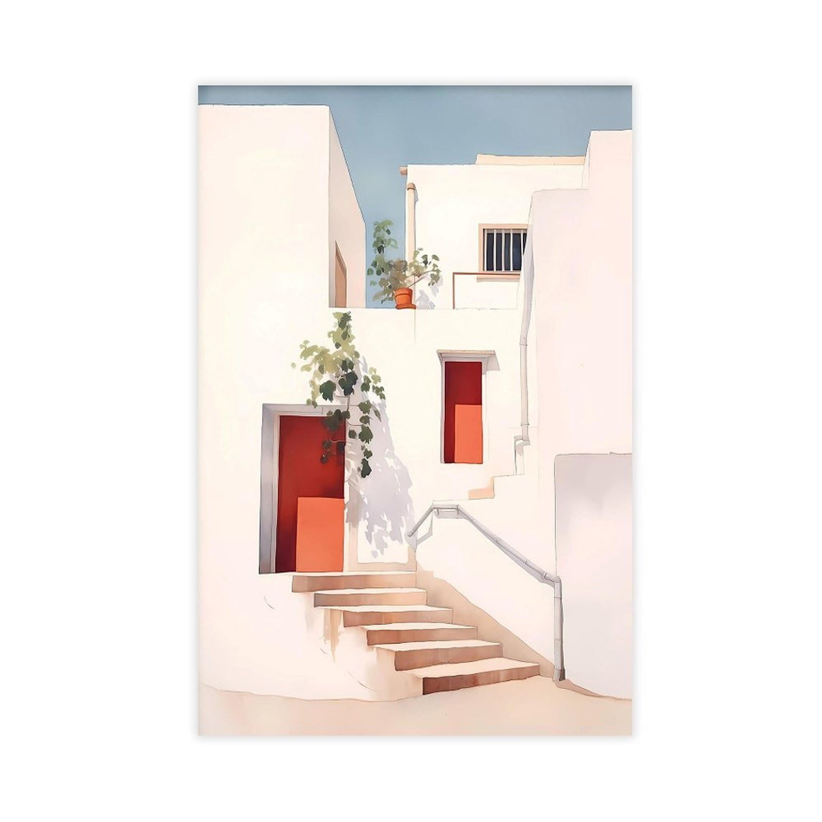 Bareronor Mediterranean Style Canvas Poster for Living Room Decor Gift