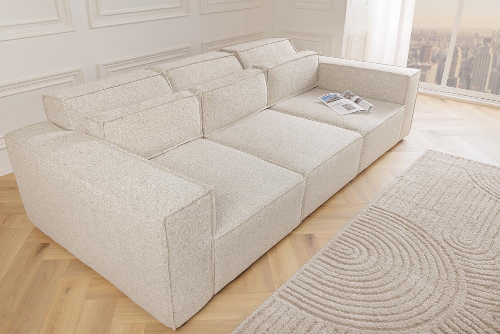 Riess Ambiente 3-Sitzer Sofa Bossa NOVA - 260cm - beige Ocean - Strukturstoff - Couch