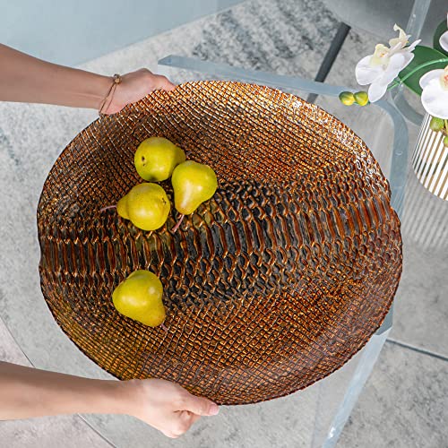 Plato Cargador Dorado de Vidrio Circular 19" miniatura 4