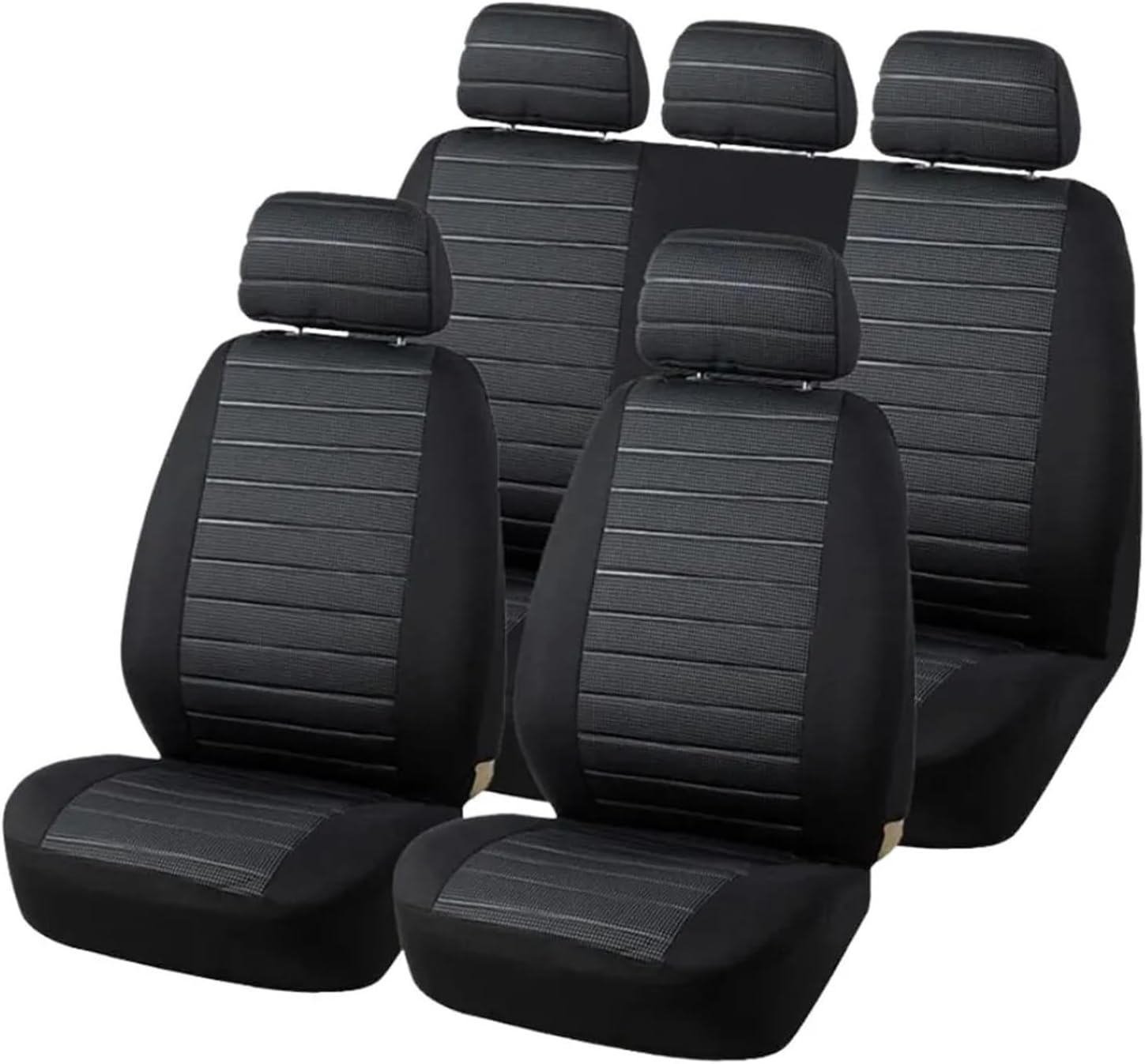 Car Mat Backrest Universal Car Seat Covers Full Set Cloth Set for Most Sedans SUVs Trucks Car Seat Protector Front and Rear Back Seat Covers Comfortable(Y30082-GRAY-11PCS)