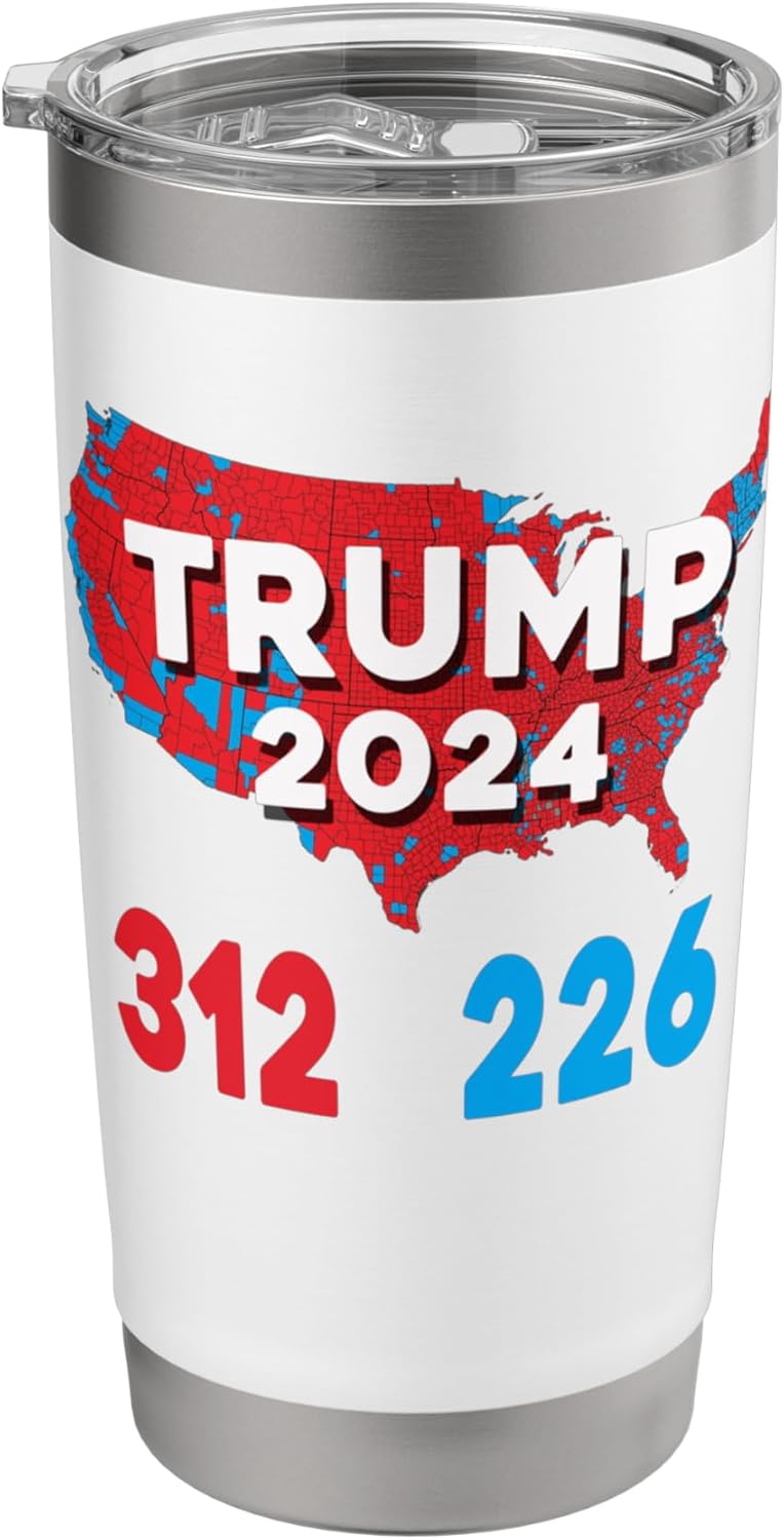 2024 Electoral Map Trump 312 Red Election 2024 Results Map Stainless Steel Insulated Tumbler