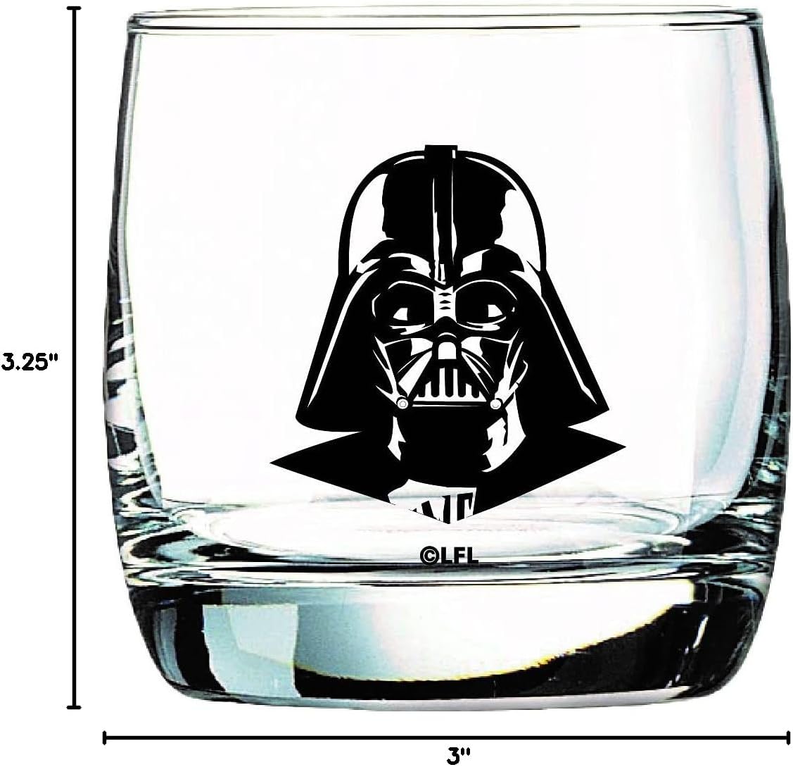 Star Wars Glass Set - Darth Vader - Collectible Gift Set of 2 Cocktail Glasses - 10 oz Capacity - Classic Design - Heavy Base