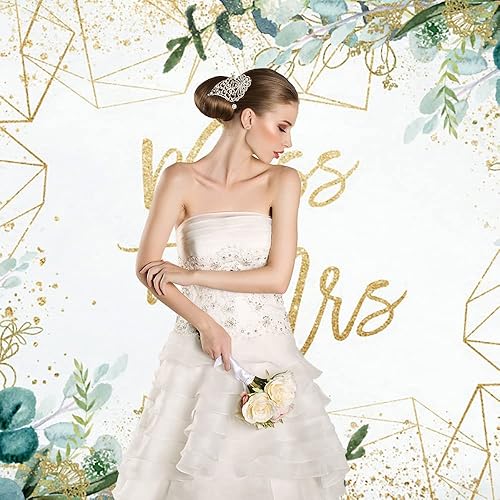 Miniatura 5 de Miss to Mrs - Telón de fondo para despedida de soltera, 7 x 5 pies, hojas verdes verdes, fondo de fotos de boda, telón de fondo de compromiso para