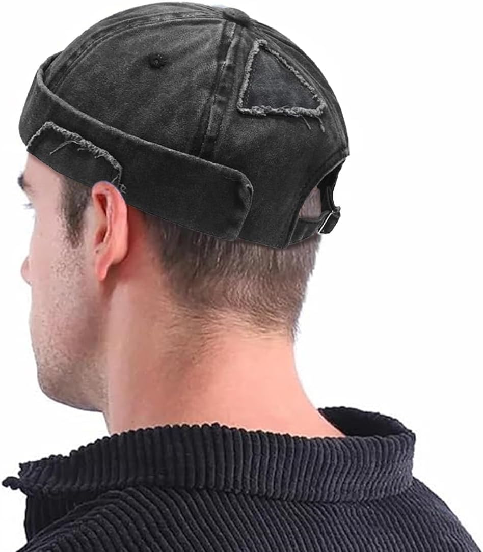 Men Dome Brimless Hats Sailor Docker Beanie Cap Hip Hop Skull Caps - Image 2