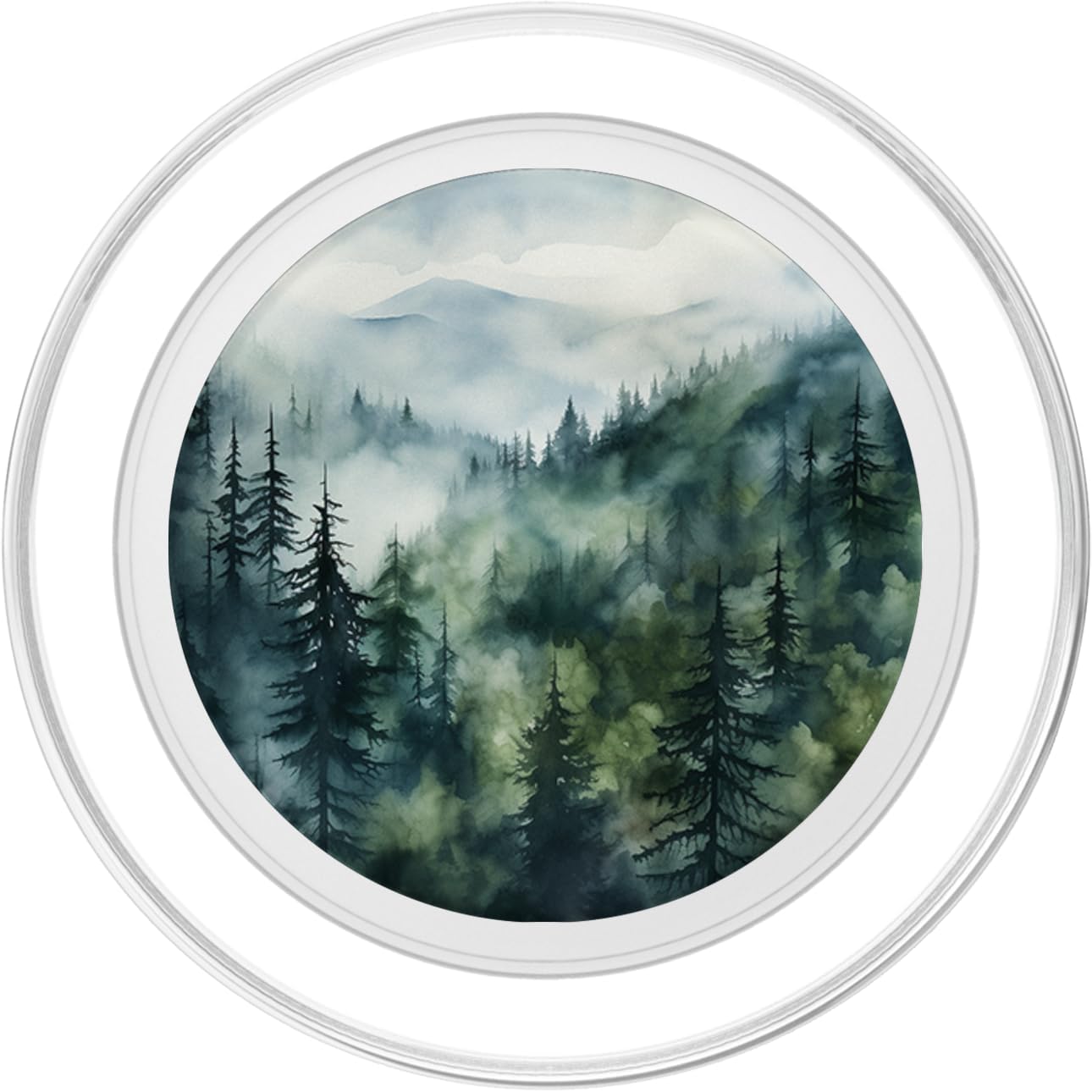 Foggy Forest Landscape Wilderness Nature Pine Tree PopSockets PopGrip for MagSafe