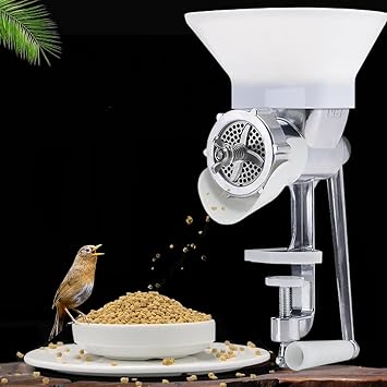 Feed Pellet Machine, Manual Grain Crusher, 1.5/2/2.3/2.5/3/3.5/4/5/6/7/8/9mm, Pet Bait Granulating Pelletter with Large Hopper, Washable Clip-on Animal Feed Pellet Machine for Birds, Fishing Baits
