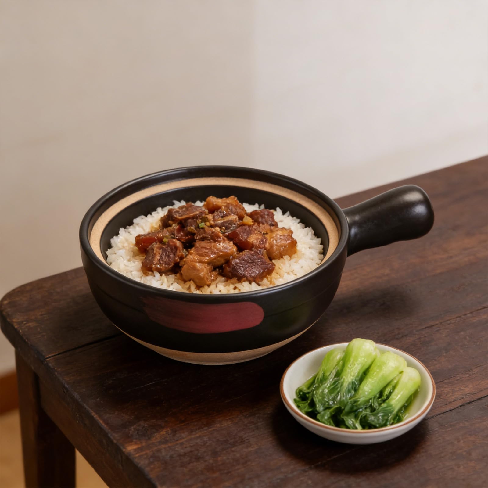 Pentola in Argilla per Stufato e Zuppa Superficie Liscia, Facile da Pulire, Design Semplice e Creativo, per Uso Quotidiano e Feste Alimentari