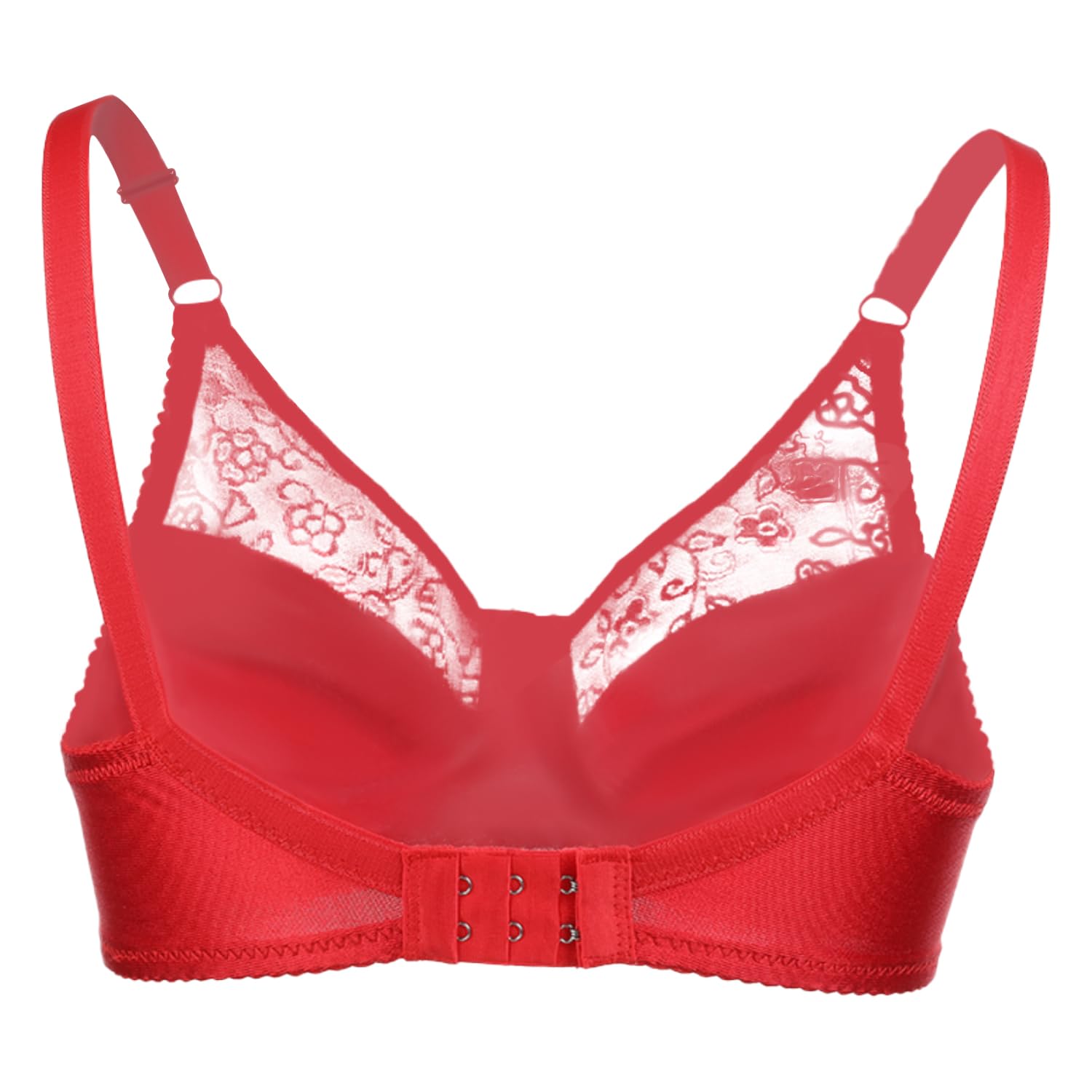 IVITA Mastektomie BH Silikon Brüste Formen Tasche Spitze BH für Mastektomie Prothese (Red, 40)