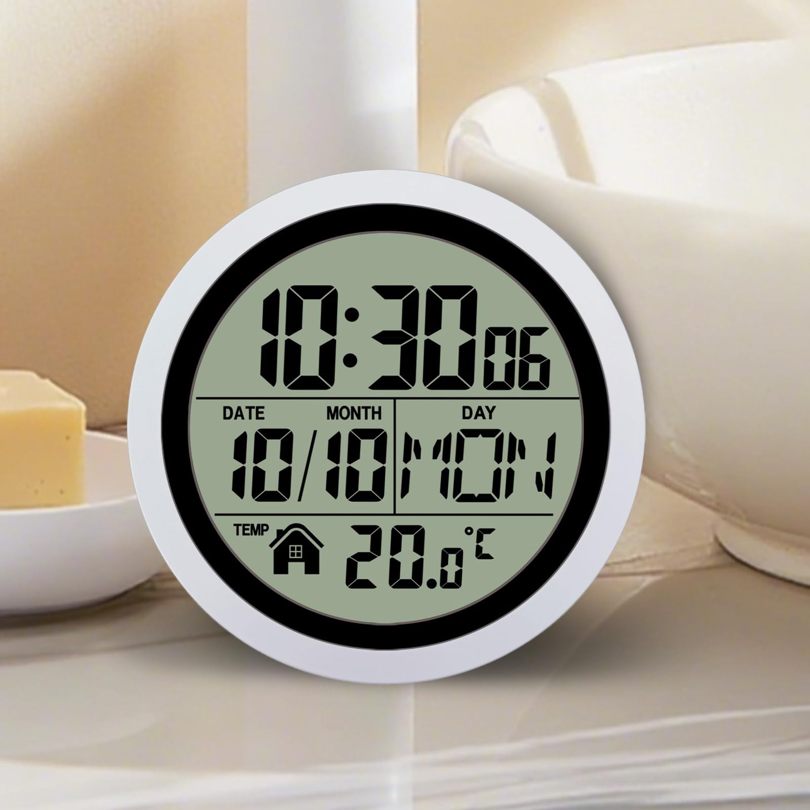 Orologi da Bagno a Batteria Impermeabile con display LCD di temperatura e