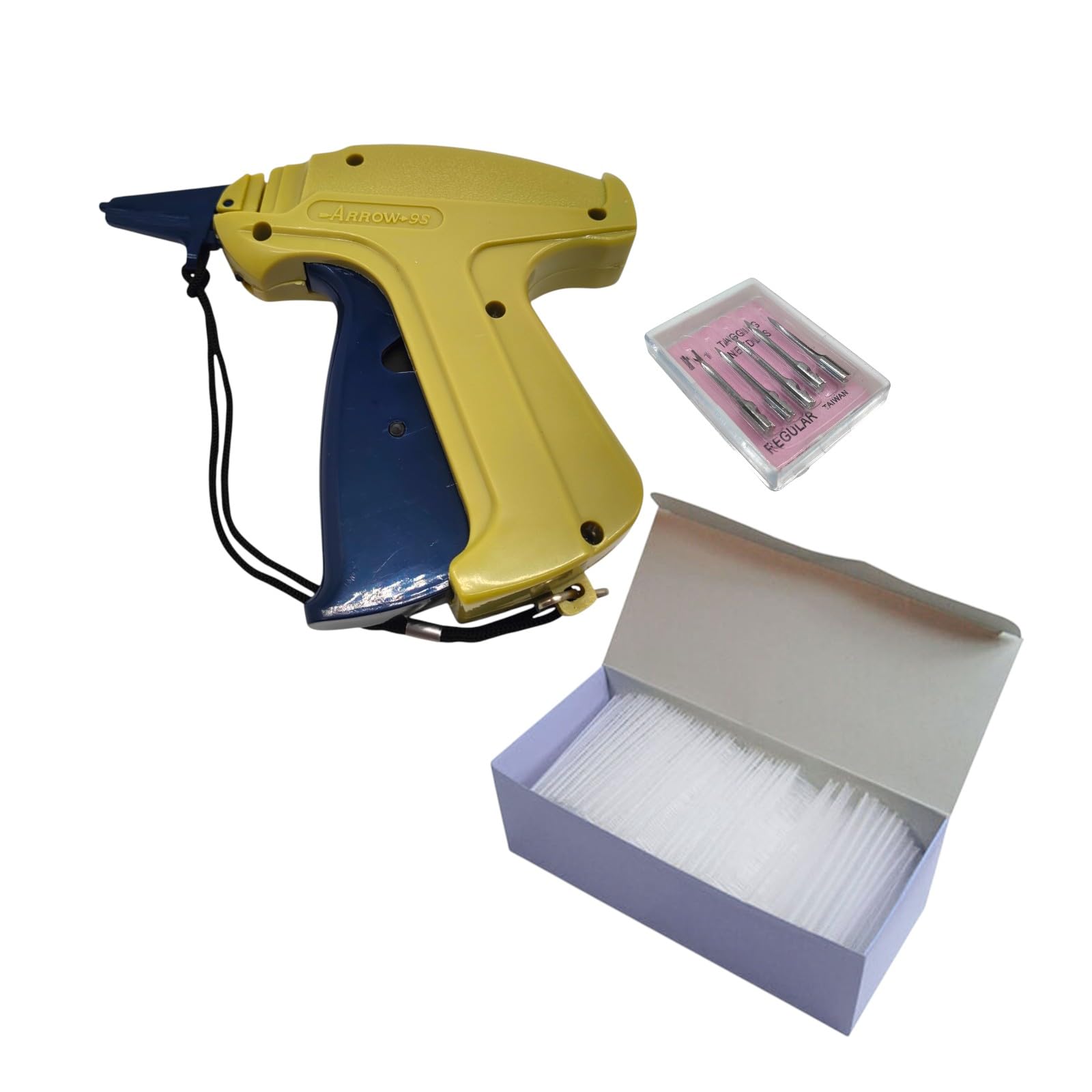 Tagging Gun Kit – Arrow 9S Standard Tag Gun with N1 Needle + 5X Steel Needles + 5000x 20mm Clear Barbs – for Retail, Clothing, Garment Factories – Standard Tagpin Compatible Only