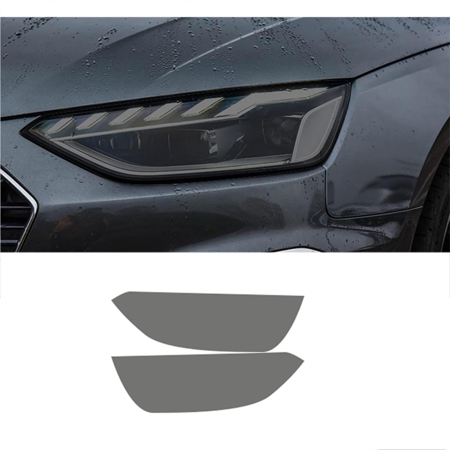 Car Headlight Protective Film for Audi A4 S4 RS4 B8 B9 8K 8W 2012-2022, Smoked Black Transparent TPU Sticker,2012-2015 T
