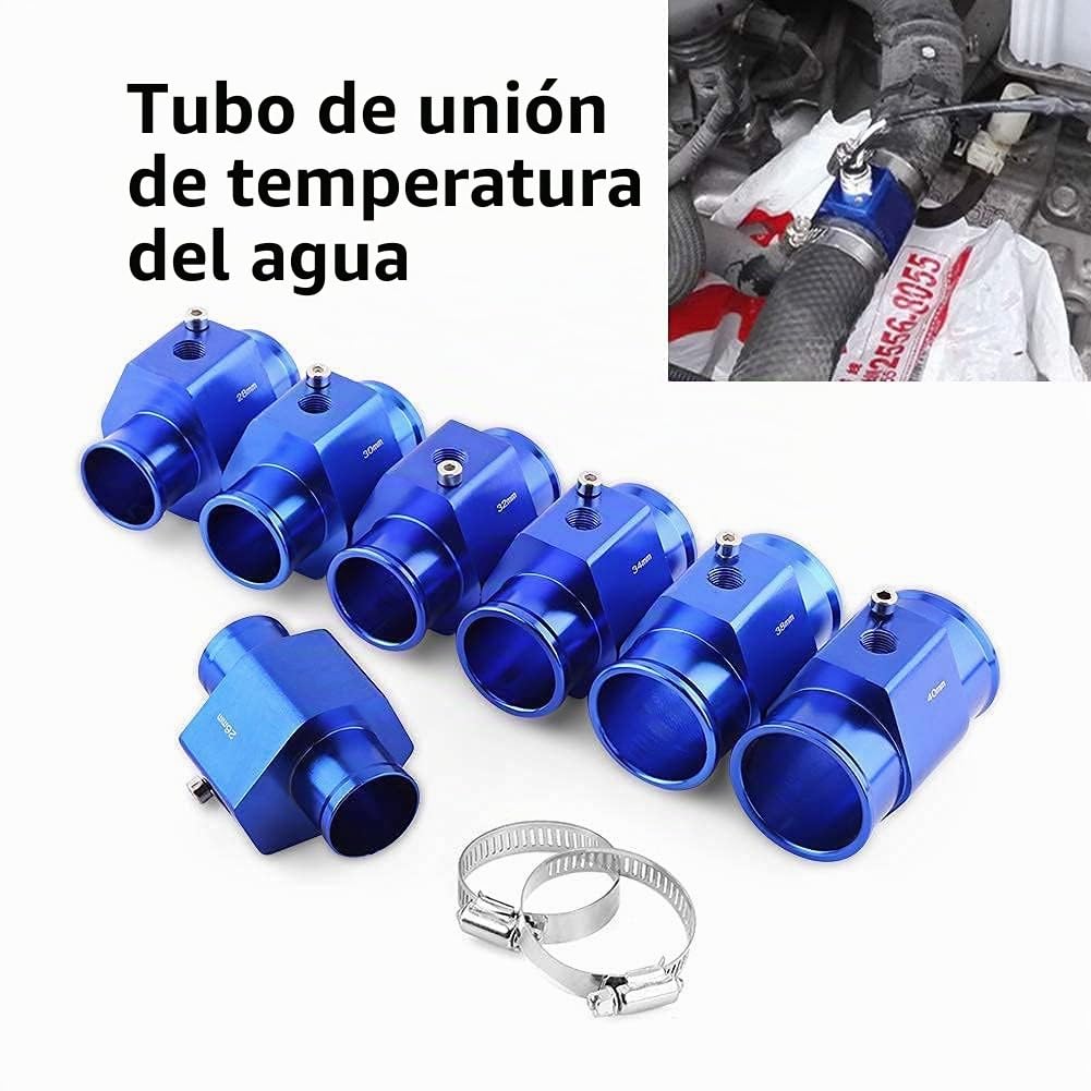 Yctze para fibra de carbono salida de aire e90 adaptador de sensor de agua 34mm Adaptador universal de manguera de coche, adaptador de sensor de temperatura de manguera de tubo de aleación de alumin