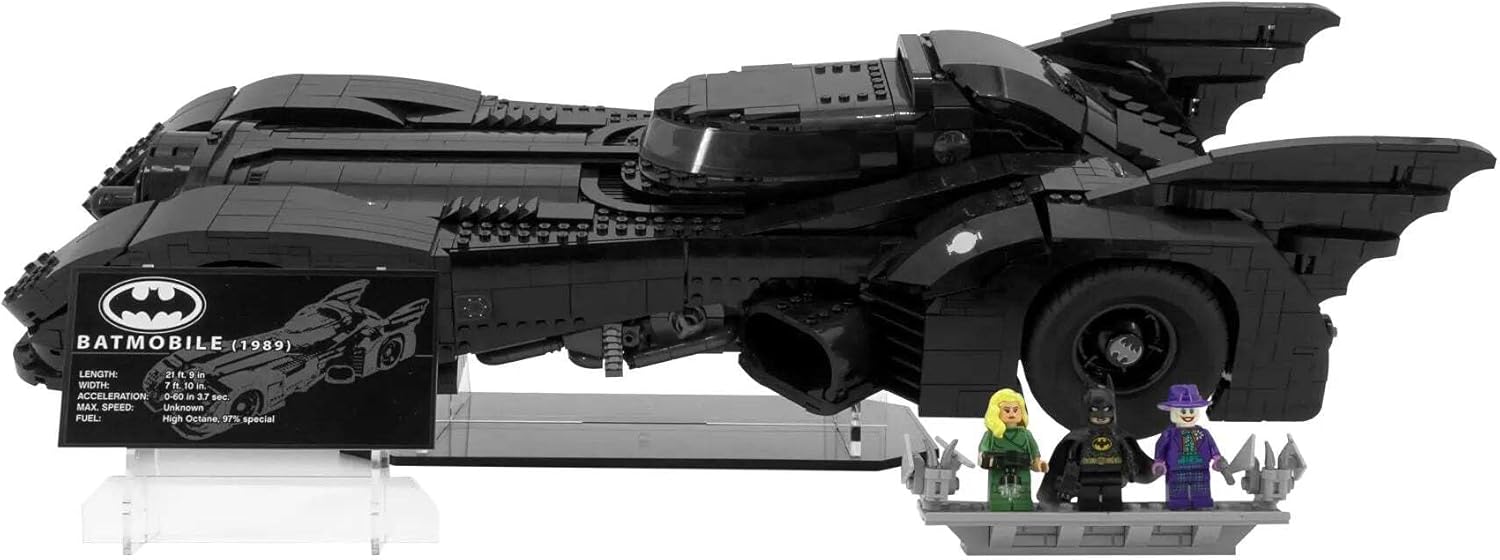 Acrylic Display Stand Compatible with Lego Set 76139-1989 Batmobile - Set Not Included