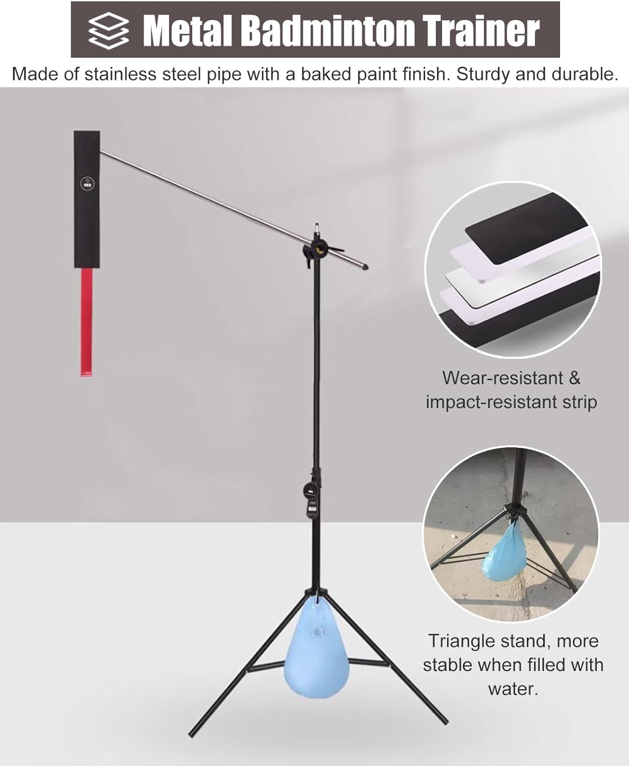 Badminton Training Equipment for Solo Practice, Self-Study Exercise Set for Indoor Home, Yard, Court, Gym Use