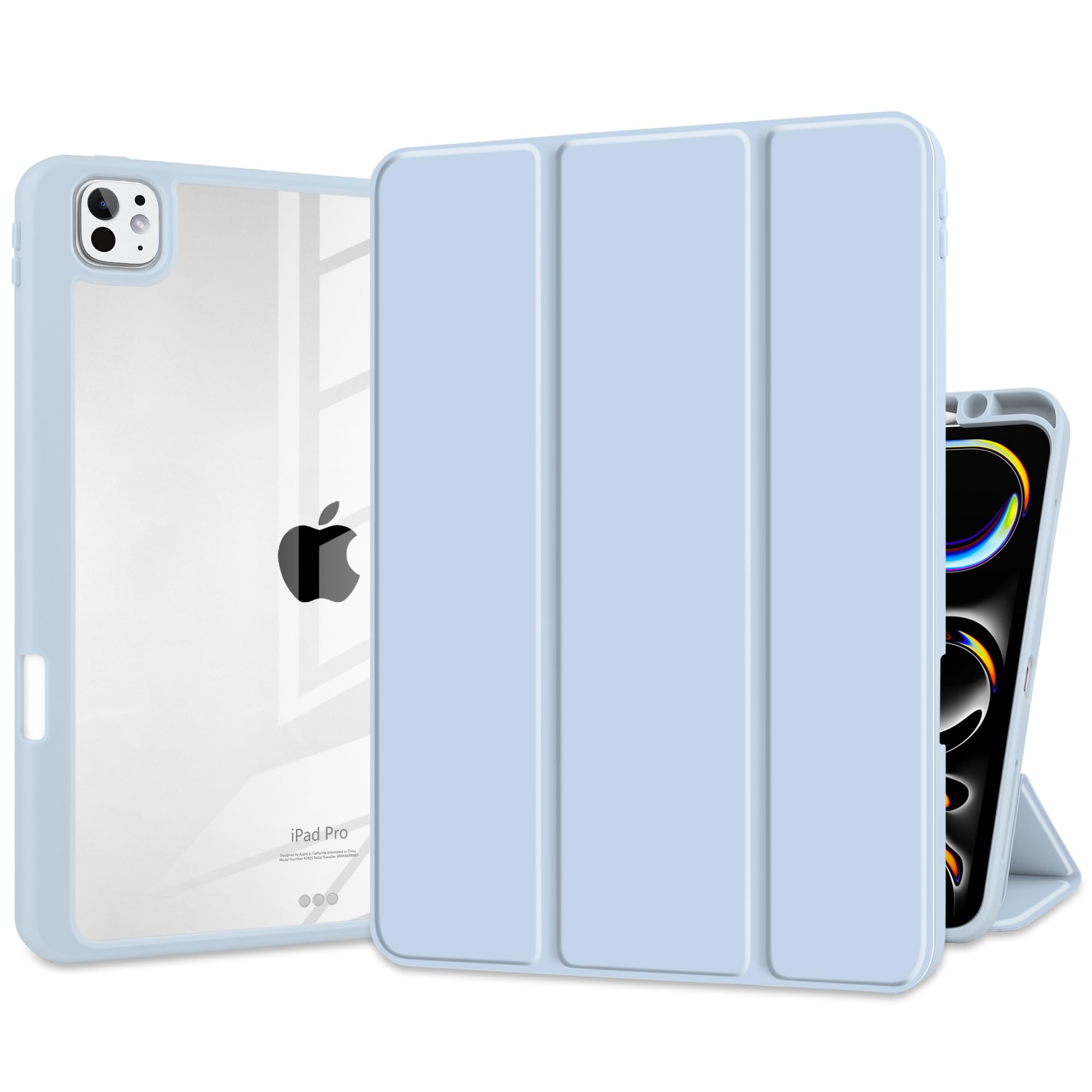 Batianda Hybrid Case for iPad Pro 11-inch 2024 M4 Chip [Built-in Apple Pencil Slot] Stylish Design Premium Cover with Clear Back Shell TPU Bumper Auto Wake/Sleep, Blue (B0D4HGDG4J) Amazon Price History, Amazon Price Tracker