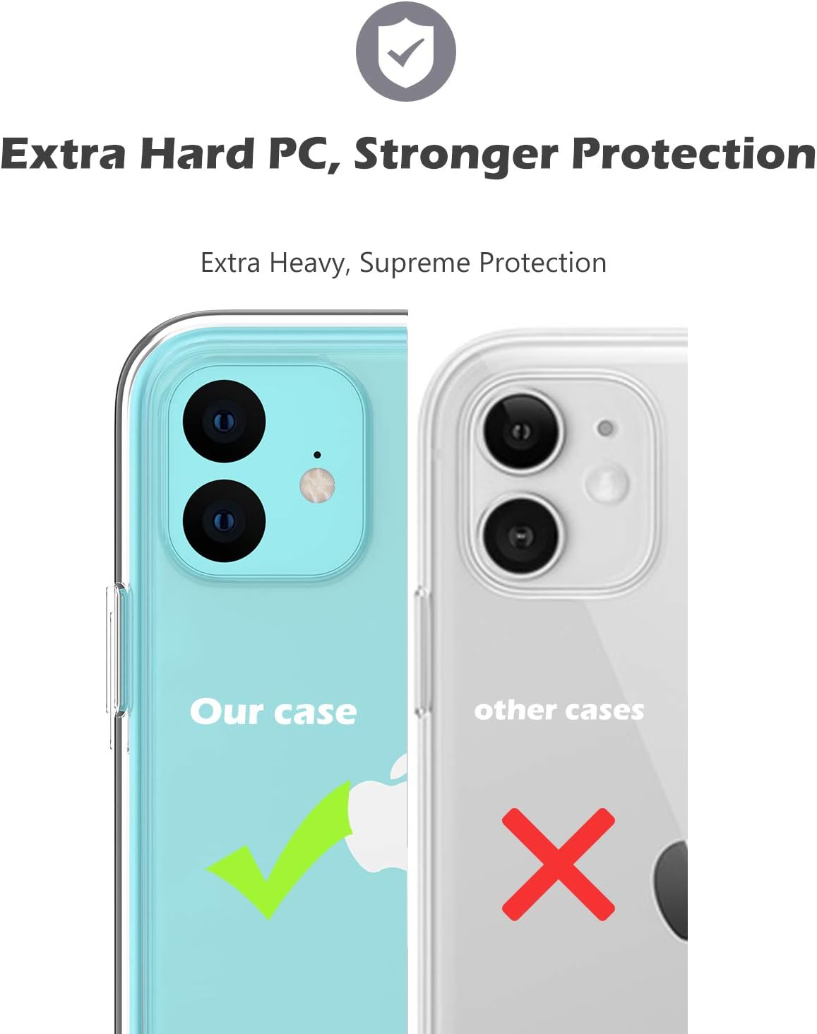 ProCase iPhone 11 Case Clear, Hybrid Slim Crystal Clear Case Shock-Absorption Anti-Scratch Bumper Cover Protective Case with Soft TPU + Hard PC Back Cover for iPhone 11 6.1 Inch 2019 –Clear