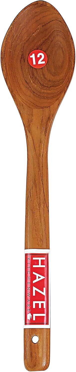 HAZEL Wooden Serving Pan Spatula Scoup Non Stick One Piece Cooking Spoon Kitchen Tools Utensil, Small Size