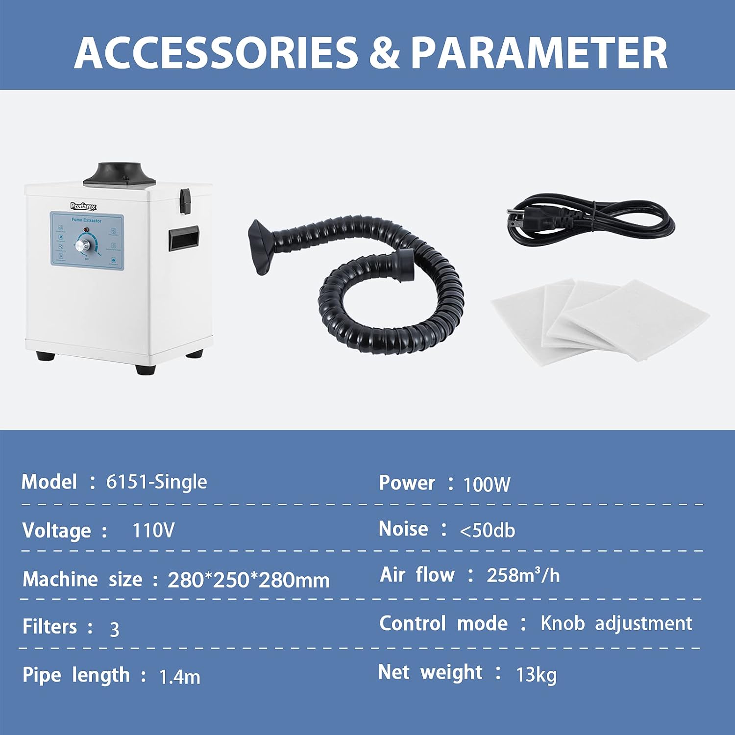Best Promo Poafamx Fume Extractor Solder 152CFM Adjustable Suction with 3 Stage Filters Smoke Absorber for Soldering Welding DIY Work 110V