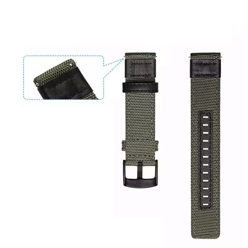Sangle Garmin Venu SQ robuste en cuir nylon avec fixation rapide ajustable