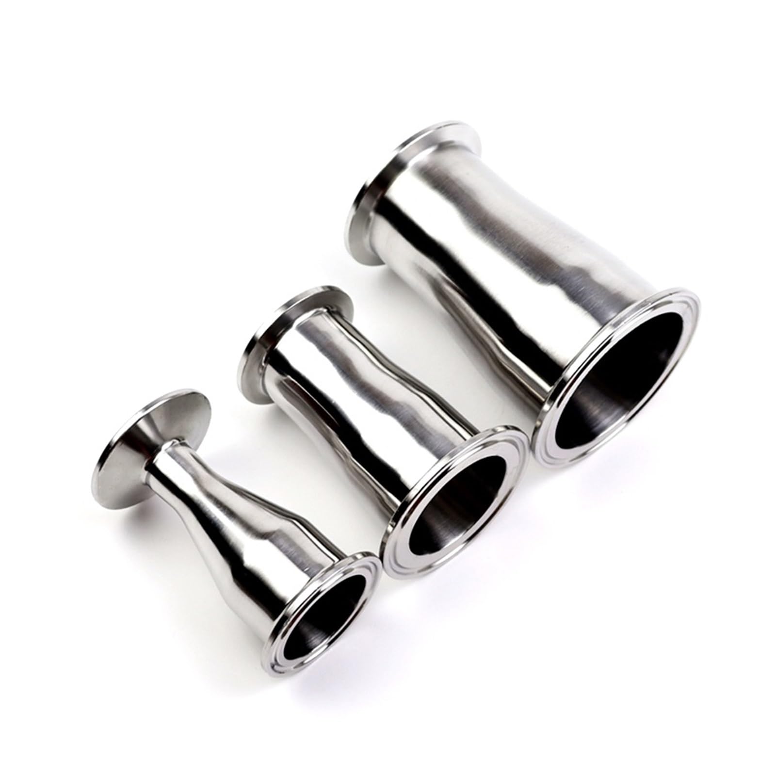 Reductor de acero inoxidable SS304 con soldadura higiénica y acople rápido para abrazadera triple