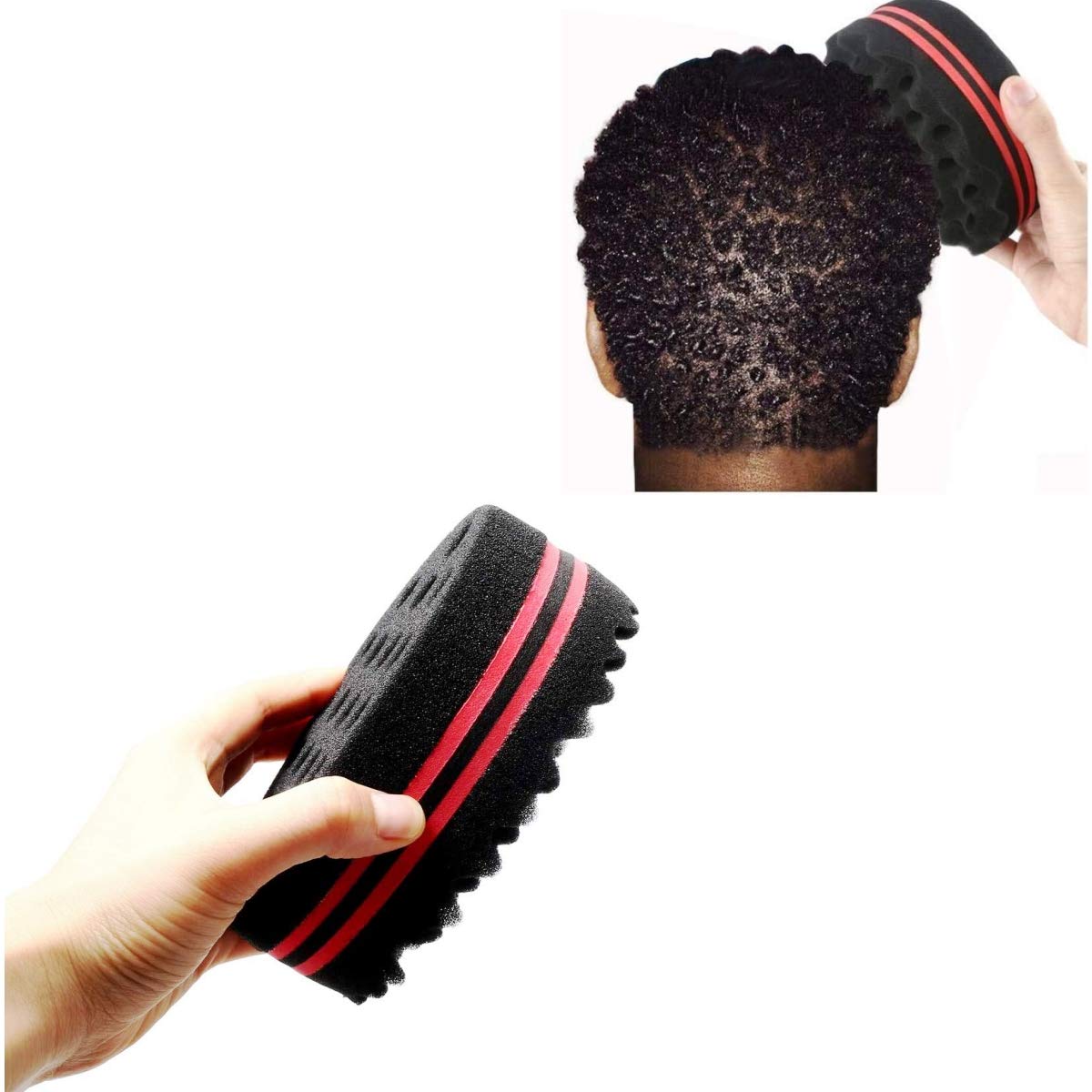 JZK 2 cepillos de esponja de doble cara para cabello rizado afro herramienta de peluquería para los rizos torcer bobina afro rastas estilo de pelo