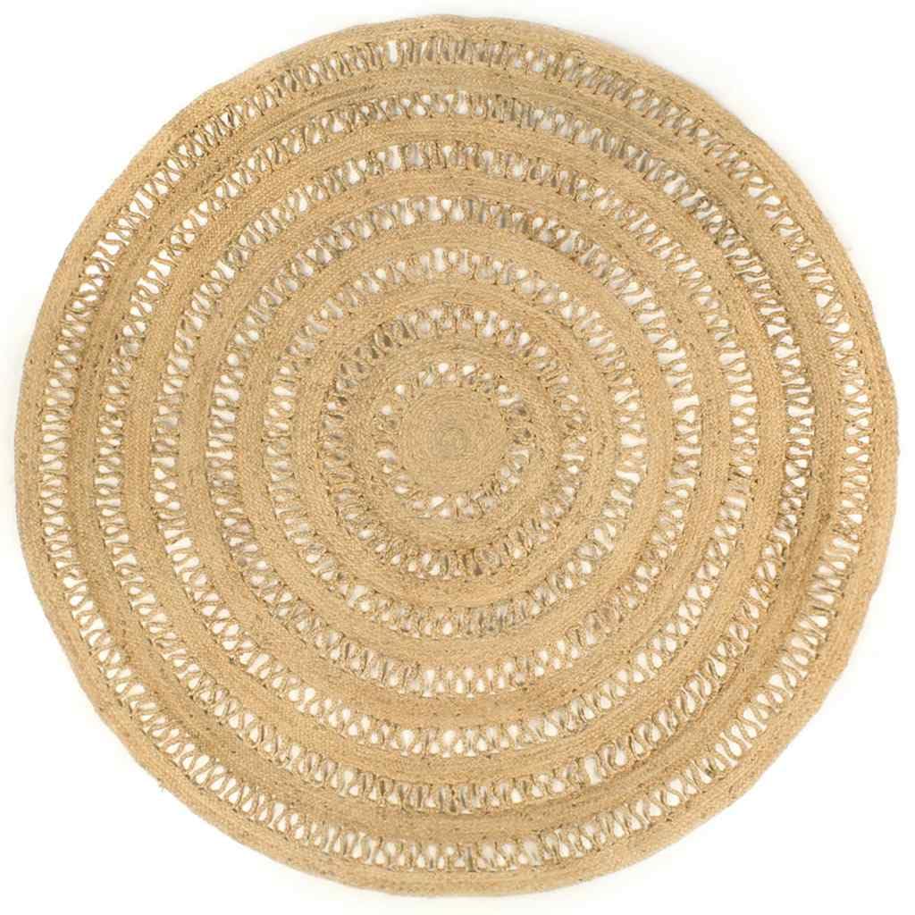 Tapis rond en fibre naturelle 90 cm jute pour protéger le sol