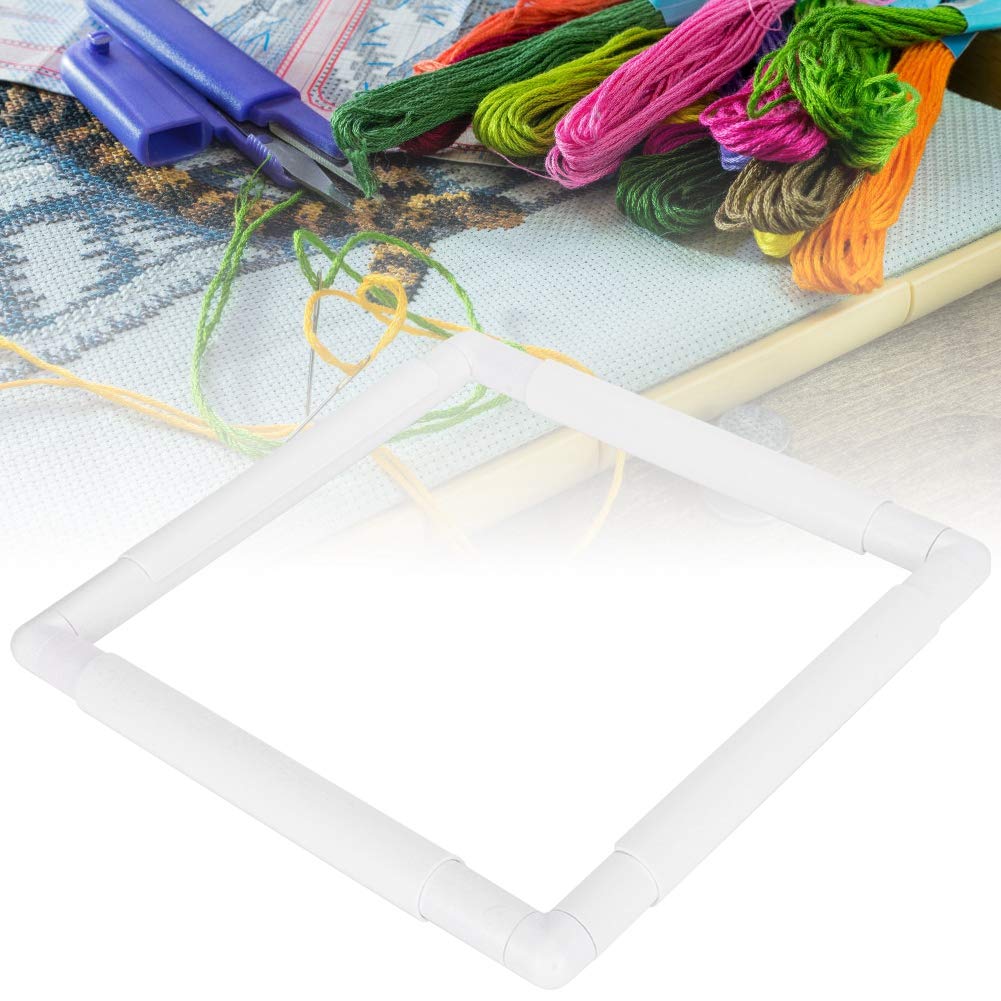 Cornice Quadrata Per Ricamo 27,9 Cm – Telaio In Plastica Per Punto Croce, Trapunto E Cucito Creativo, Bianco