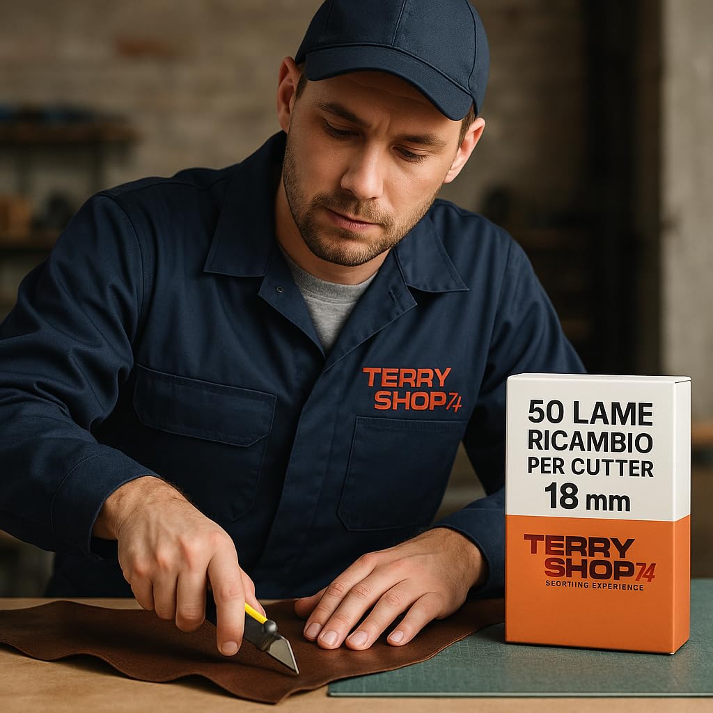 Lame di Ricambio per Cutter 18 mm – Acciaio Affilato Chimicamente – Pre-Tagliate in 10 Parti per 500 Tagli