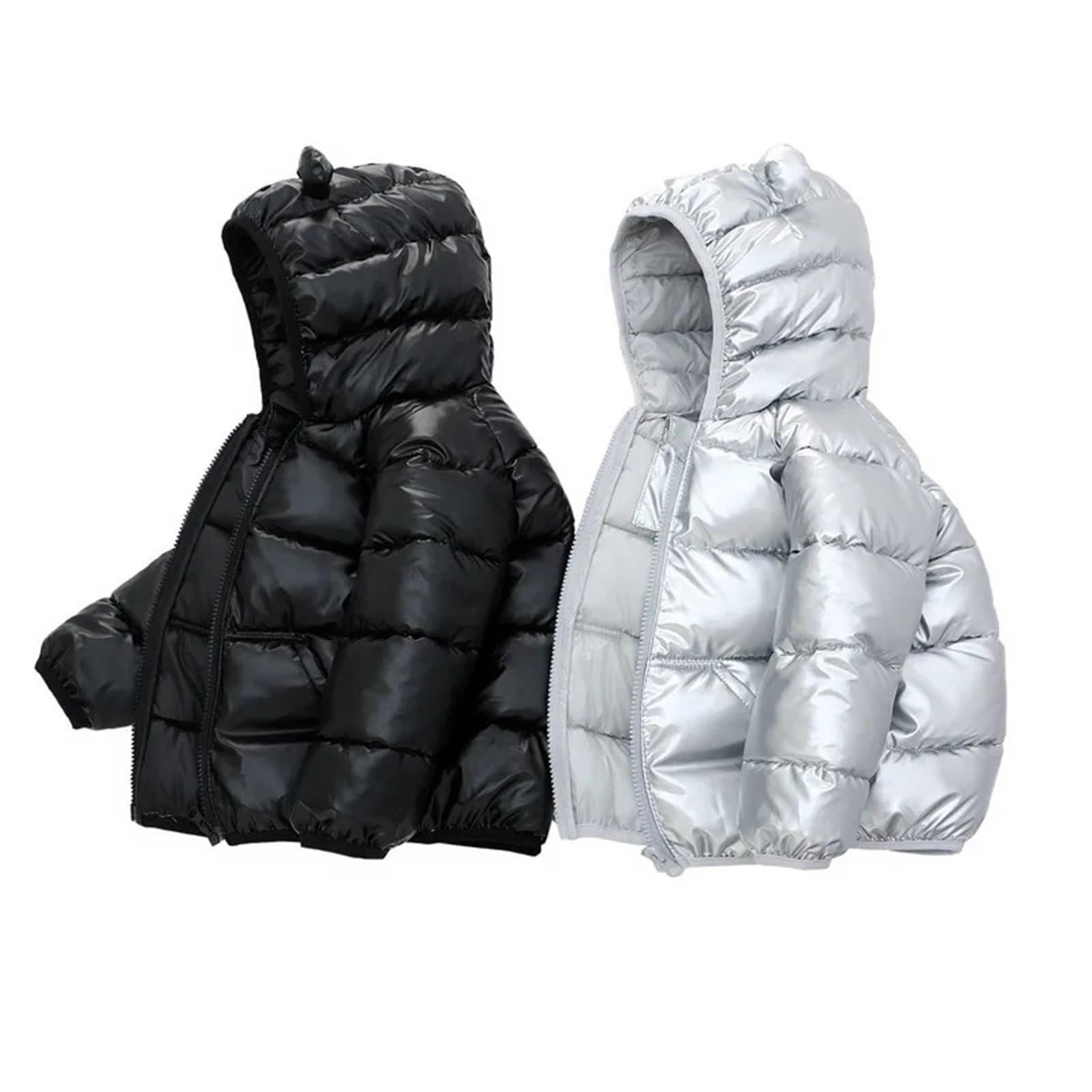 Chaqueta de otoño e Invierno for bebés y niñas - Abrigo Acolchado con Capucha y Orejas Lindas for niños - Ropa de Abrigo cálida y Resistente al Viento (2-6 años)(Blue,100)