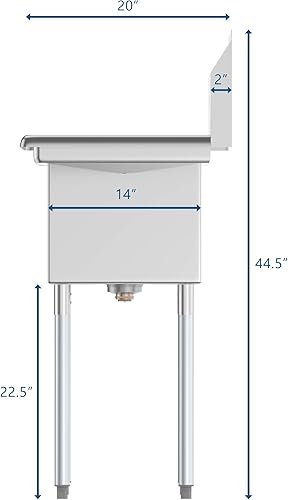 Vista 14 de KoolMore - SC101410-12B3 Fregadero de cocina comercial NSF de 3 compartimentos de acero inoxidable con escurridor derecho e izquierdo