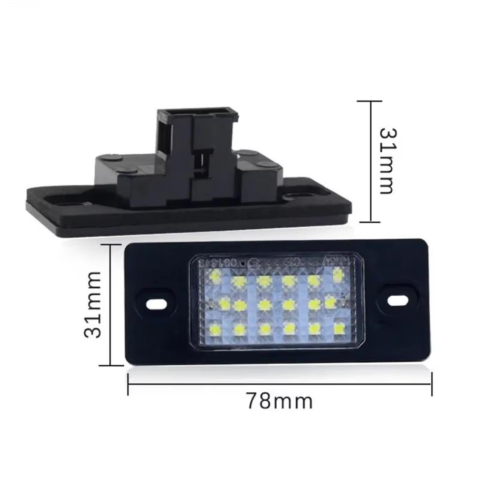 Para VW Para Golf 5 Para Touareg Para MK1 Para Tiguan 2007-2011 Para Passat 2 Piezas 12 V Luz Matrícula Automóvil LED Blanca Luces Matrícula Coche