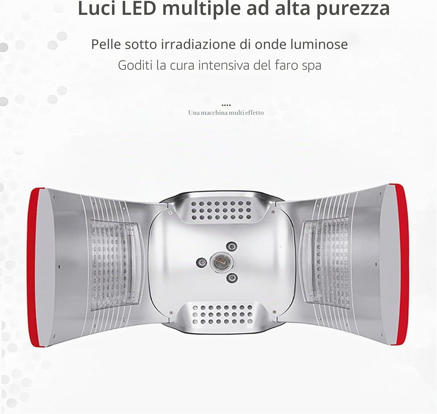 7 Colori Photon PDT luce Ringiovanimento della pelle Spettrometro Desktop Aria Calda Nebbia Fredda Strumento di Bellezza Touch Screen LED Rimozione Rughe Anti-Aging Salone Elitzia ETLB380 (Rosso)