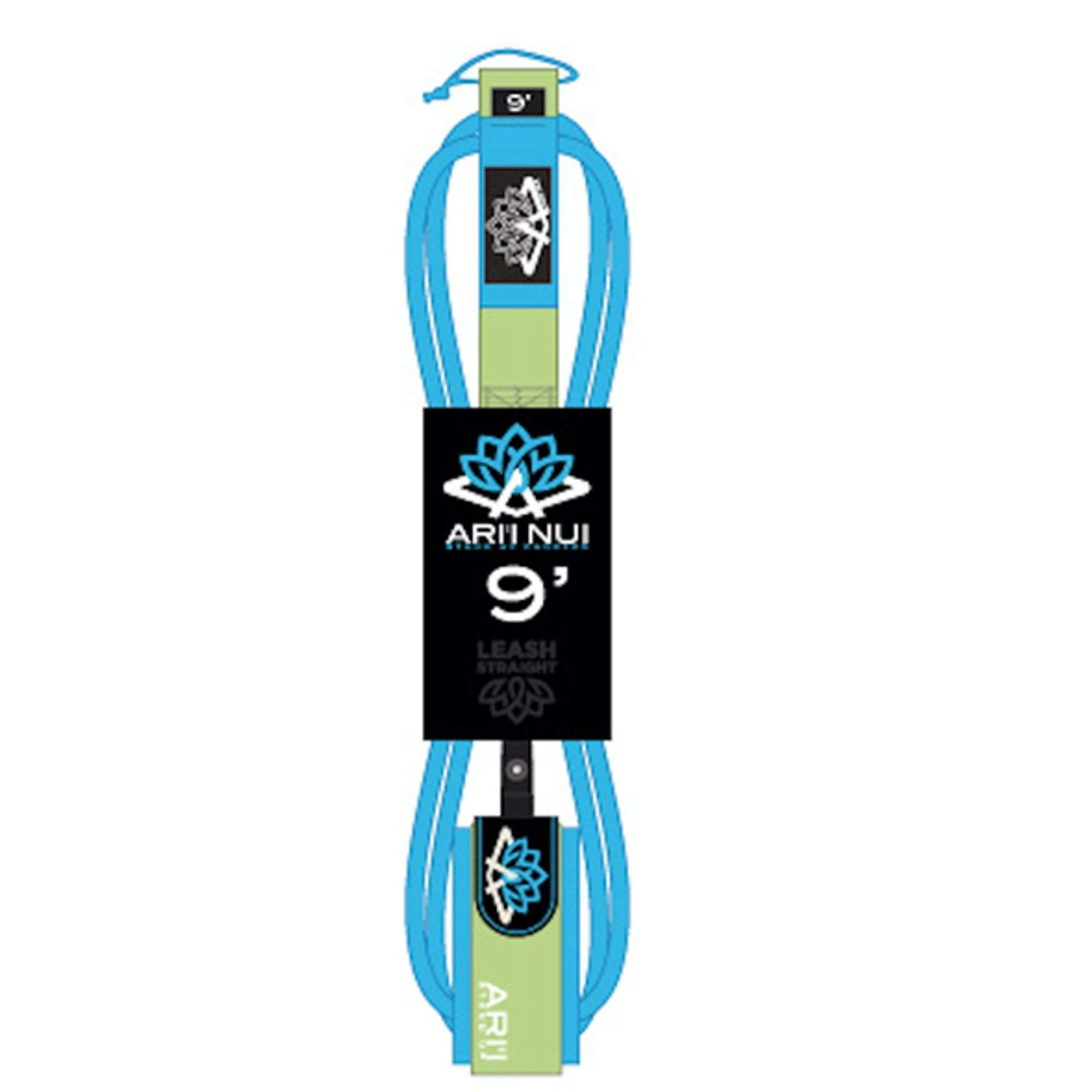 Ari'inui Sup straight leash - Invento Rodilla 9.0 para tu tabla de paddle surf - 9mm- Azul / Verde