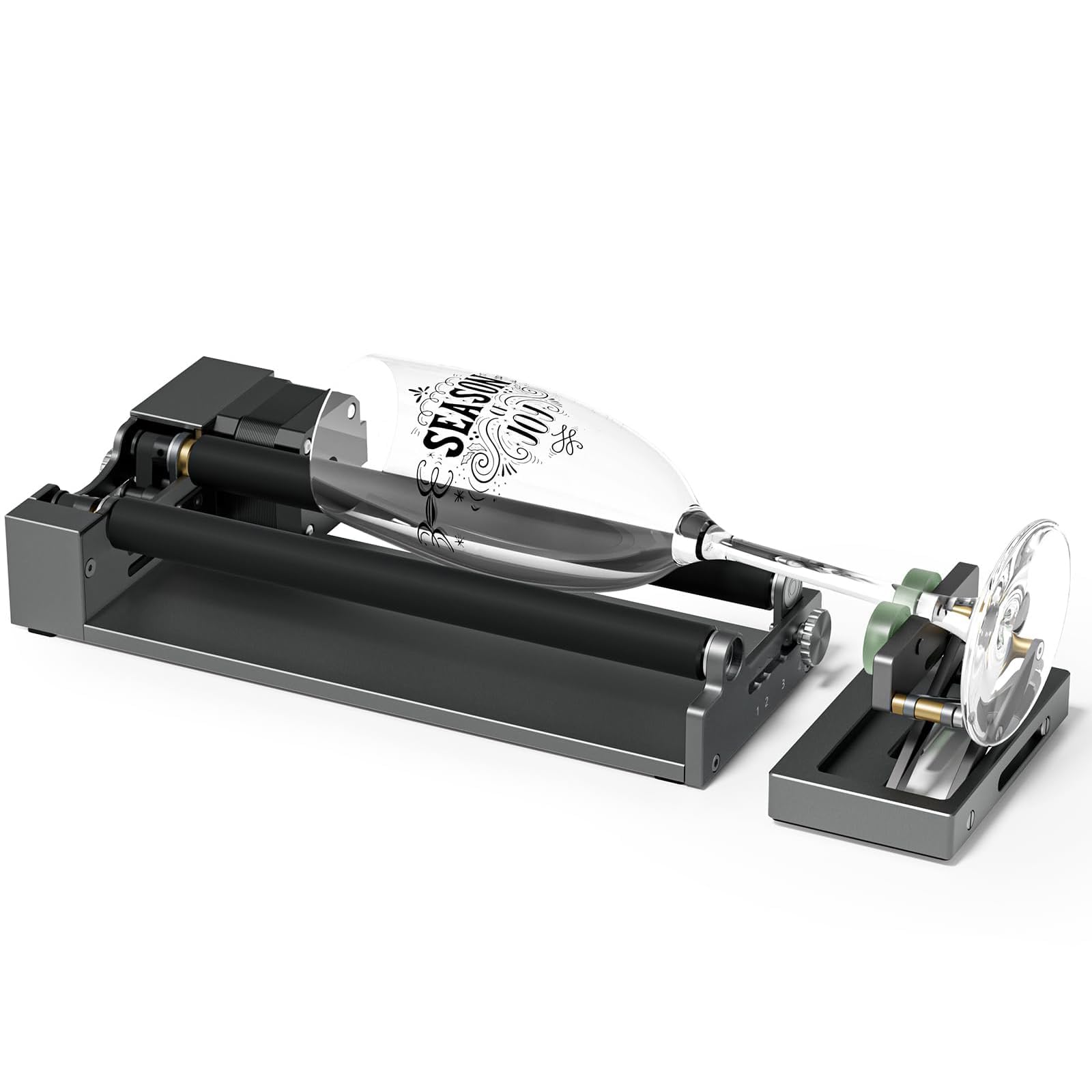 ARot5 Rouleau rotatif à 360° pour gravure d'objets cylindriques, tasses, bouteilles, stylos, réglable de 6 à 100 mm, compatible avec la plupart des machines de découpe et de graveur