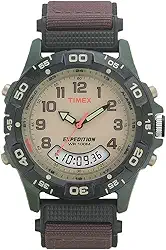 Expedition Camper Relógio masculino de 39 mm, marrom/verde/caramelo, One Size, Relógios sociais